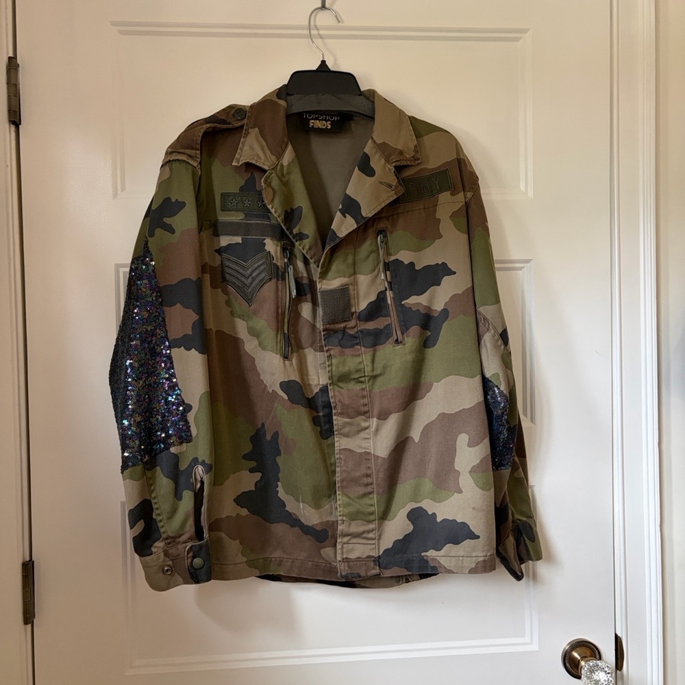 Topshop RARE camo sequin jacket - Picture 6 of 9